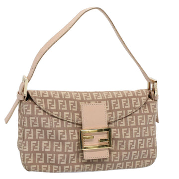 FENDI Zucchino Canvas Mamma bucket Hand Bag Beige Auth 54705