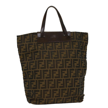 FENDI Zucca Canvas Hand Bag Brown Auth 54812