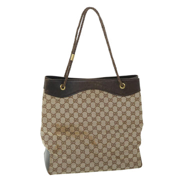 GUCCI GG Canvas Tote Bag Beige Brown 109141 Auth 54873