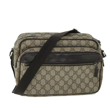 GUCCI GG Canvas Shoulder Bag PVC Leather Beige 114531 Auth 54876