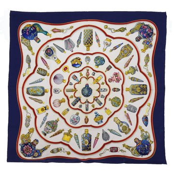 HERMES Carre 90 Qu importe le flacon Scarf Silk Navy Auth 55122