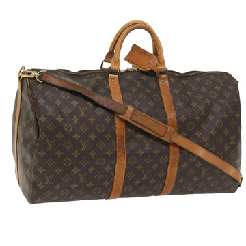 LOUIS VUITTON Monogram Keepall Bandouliere 55 Boston Bag M41414 LV Auth 55220