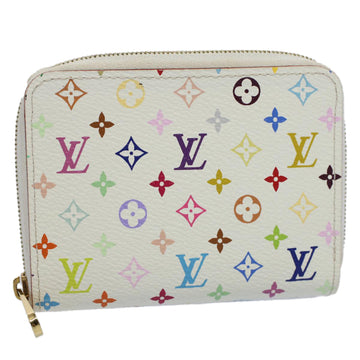 LOUIS VUITTON Monogram Multicolor Zippy Coin Purse White M66548 LV Auth 55270