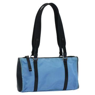 PRADA Hand Bag Nylon Leather Light Blue Auth 55295