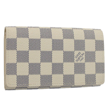 LOUIS VUITTON Damier Azur Portefeuille Tresol Wallet N61744 LV Auth 55676