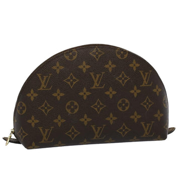 LOUIS VUITTON Monogram Trousse Demi Ronde Cosmetic Pouch M47520 LV Auth 55881