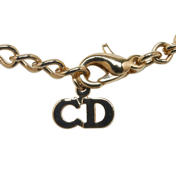 DIOR Rhinestone Logo Chain Necklace Costume Necklace