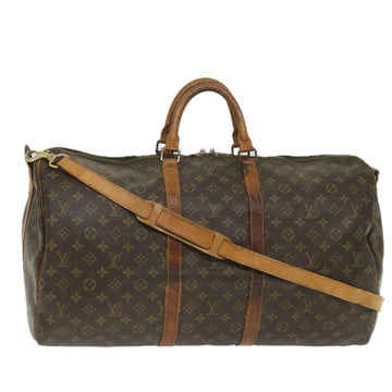 LOUIS VUITTON Monogram Keepall Bandouliere 55 Boston Bag M41414 LV Auth 56517