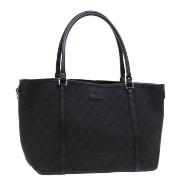 GUCCI GG Canvas Tote Bag Outlet Black 265695 Auth 56570