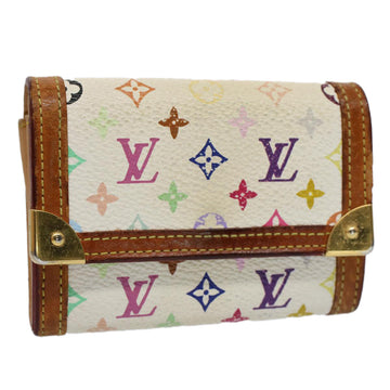 LOUIS VUITTON Monogram Multicolor Porte Monnaie Plat White M92657 LV Auth 56610