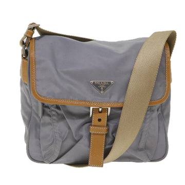 PRADA Shoulder Bag Nylon Gray Auth 56702