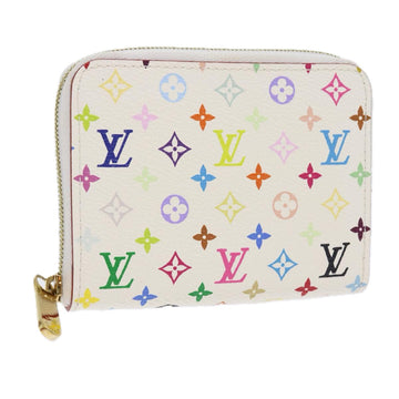 LOUIS VUITTON Monogram Multicolor Zippy Coin Purse White M66548 LV Auth 57138