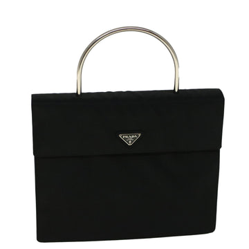 PRADA Hand Bag Nylon Black Auth 57221