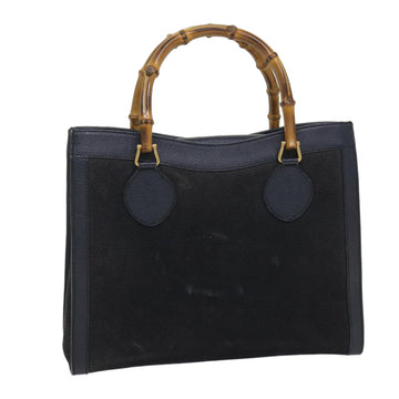 GUCCI Bamboo Hand Bag Suede Black Auth 57240