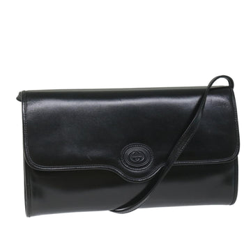 GUCCI Shoulder Bag Leather Black Auth 57326