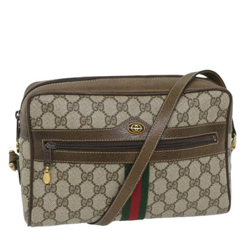 GUCCI GG Supreme Web Sherry Line Shoulder Bag Beige Red 001 4071 5 Auth 57626