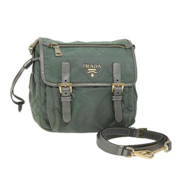 PRADA Shoulder Bag Nylon Green Auth 57756