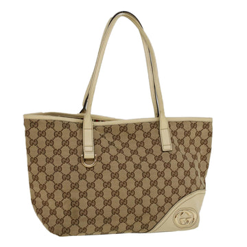 GUCCI GG Canvas Hand Bag Beige 169946 Auth 57778