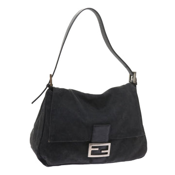 FENDI Mamma Baguette Shoulder Bag Nylon Black Auth 57792