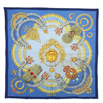 HERMES Carre 90 KOSMIMA Scarf Silk Light Blue Auth 57821