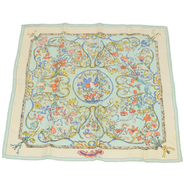 HERMES Petit Carre PIERRES D' ORIENT ET D' OCCIDENT Scarf Silk Blue Auth 57825