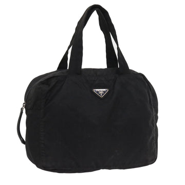 PRADA Hand Bag Nylon Black Auth 58076