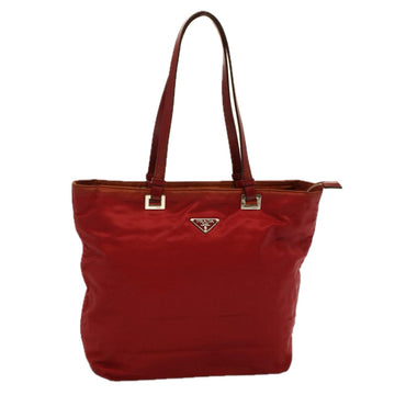 PRADA Hand Bag Nylon Red Auth 58778