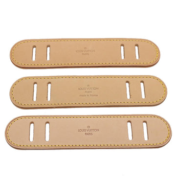 LOUIS VUITTON Shoulder Pads Strap Leather 3Set Beige LV Auth 59576