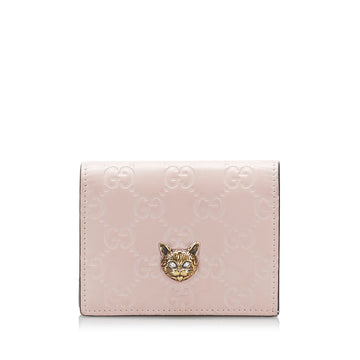 Guccissima Signature Angry Cat Bi-Fold Wallet Small Wallets