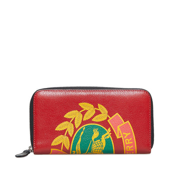 BURBERRY Crest Print Zip Around Long Wallet Long Wallets