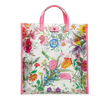 GUCCI Flora Print Vinyl Tote Tote Bag