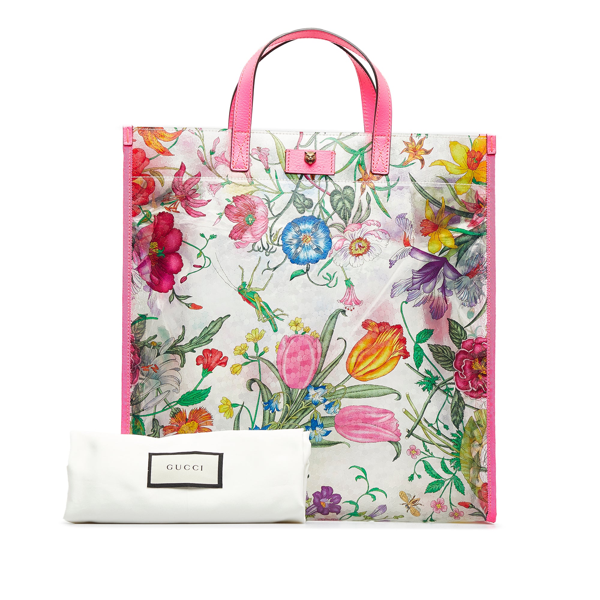 GUCCI Flora Print Vinyl Tote Tote Bag