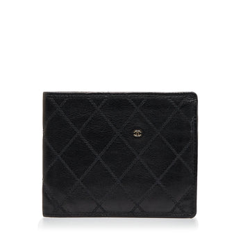 CHANEL Quilted Leather Bi-Fold Wallet Small Wallets