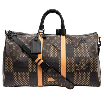 LOUIS VUITTON NEW LV x NIGO Virgil Abloh Keepall Bandouliere 50 Brown Bag