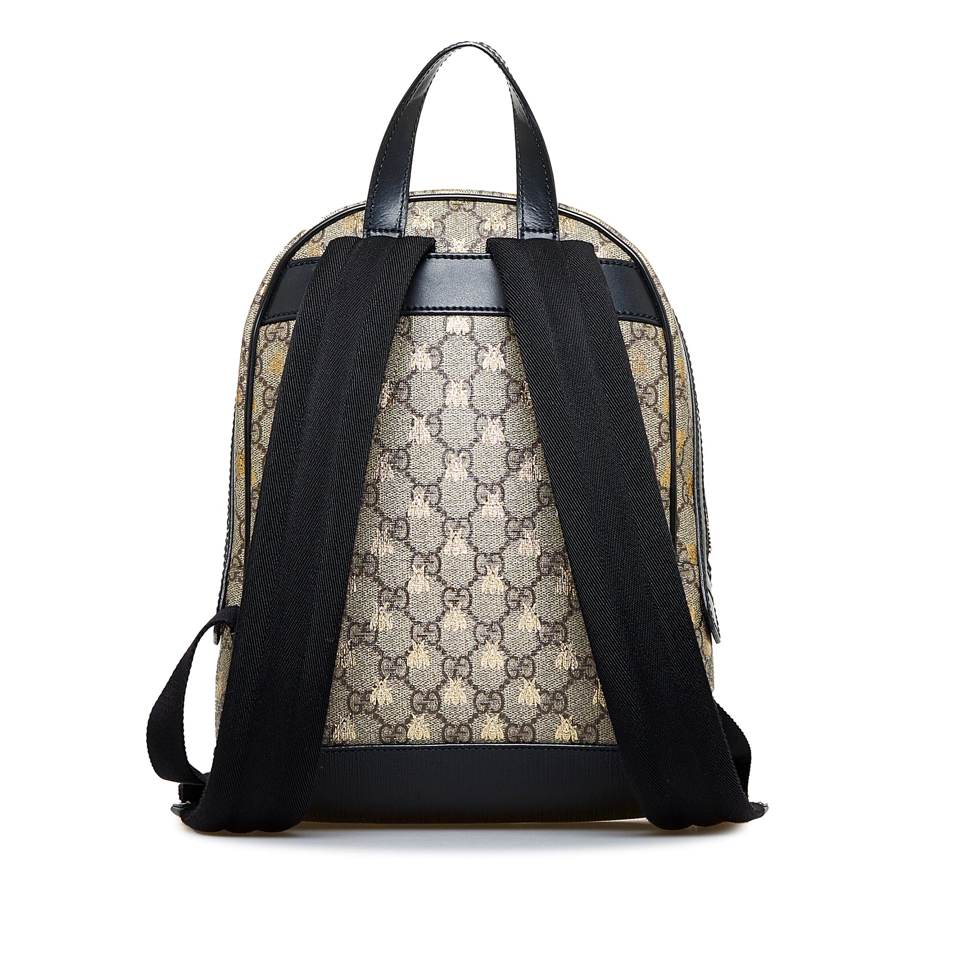 GUCCI GG Supreme Monogram Web Bee Embroidered Small Day Backpack 486343