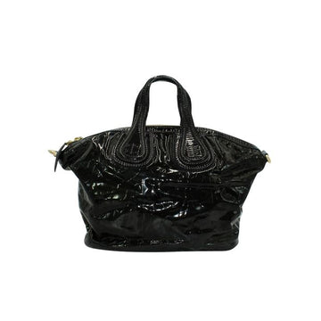 GIVENCHY Black Patent Leather Small Nightingale Bag