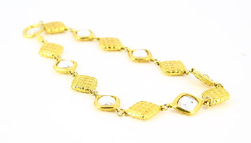 Chanel Golden Necklace with Silver Beads