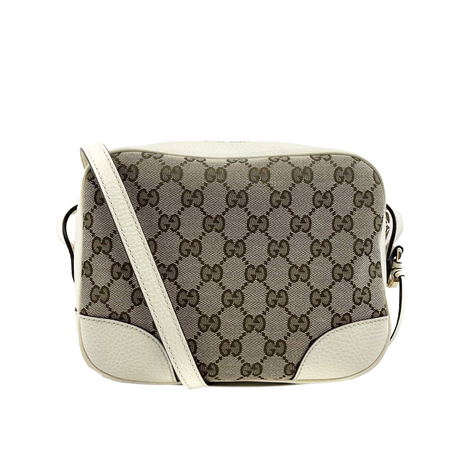 GUCCI Pristine Bree GG Canvas Ivory Disco Crossbody ssima Beige White