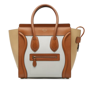 CELINE Micro Luggage Tote Tricolor Tote Bag