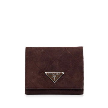 PRADA Suede Trifold Wallet Small Wallets
