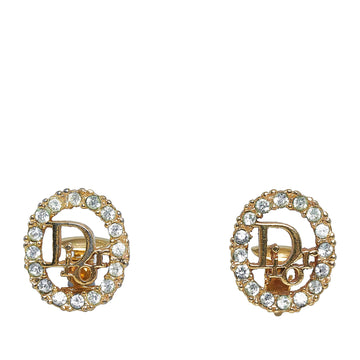 DIOR Rhinestone Logo Clip-On Earrings Costume Earrings