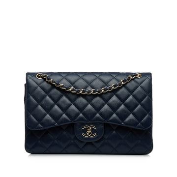 CHANEL Jumbo Classic Caviar Double Flap Shoulder Bag