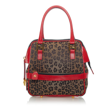 Fendi Leopard Print Nylon Satchel