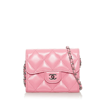 Chanel CC Timeless Lambskin Leather Wallet On Chain Crossbody Bag