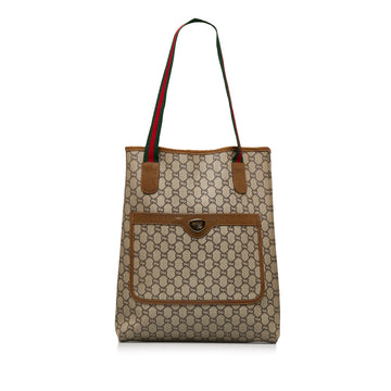 GUCCI GG Supreme Web Tote Bag