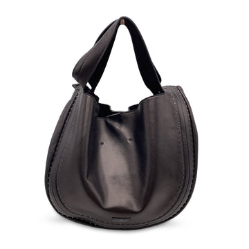 VALENTINO Garavani Black Leather Studded Slouchy Style Tote Bag