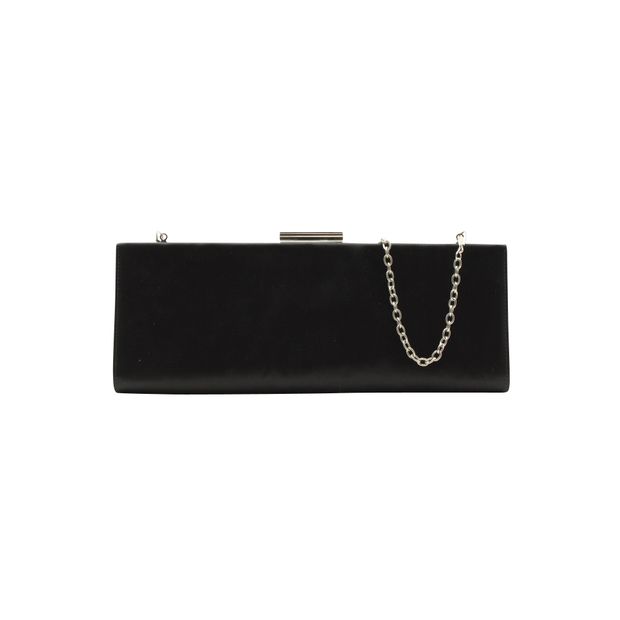 Salvatore ferragamo discount black satin clutch