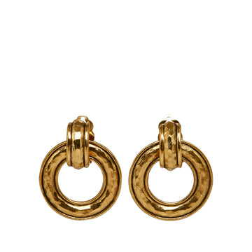 CHANEL Gold-Tone Hoop Earrings Costume Earrings