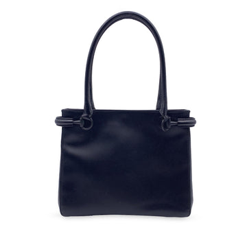 GUCCI Black Leather Horsebit Detailing Tote Shoulder Bag