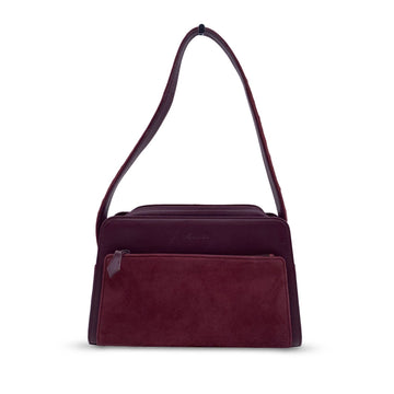 YVES SAINT LAURENT Vintage Burgundy Leather Suede Shoulder Bag